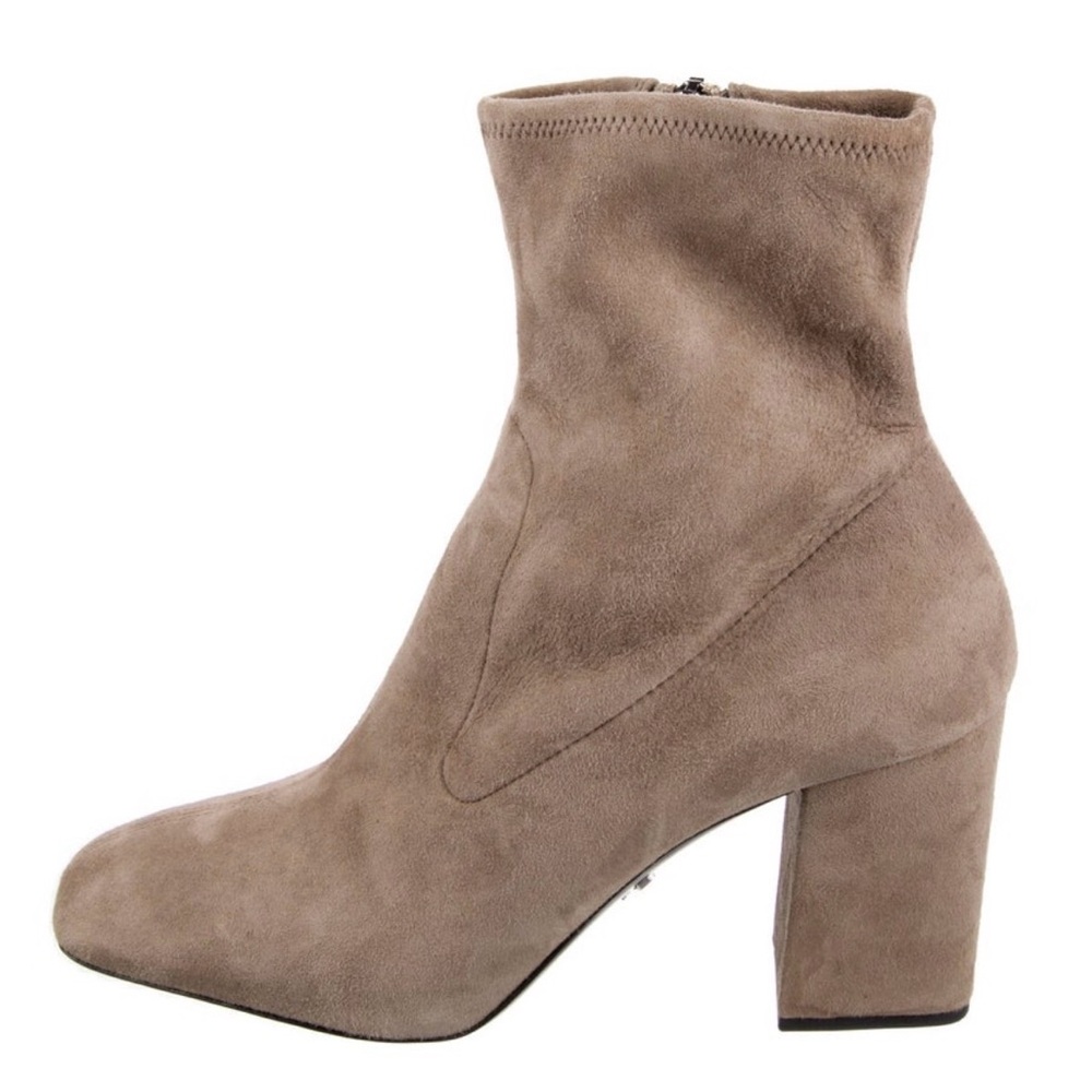 Prada Beige Suede Ankle Boots